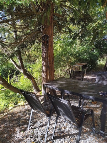 Cabin, 1 Bedroom, Balcony, Garden View | BBQ/picnic area. Cozy Kolsva Cabin Private Entrance