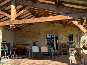 Outdoor dining - Charming lodging with AC and parking - 4 guests (Corgnac-sur-l'Isle)