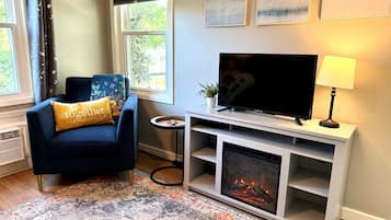 TV, fireplace, table tennis