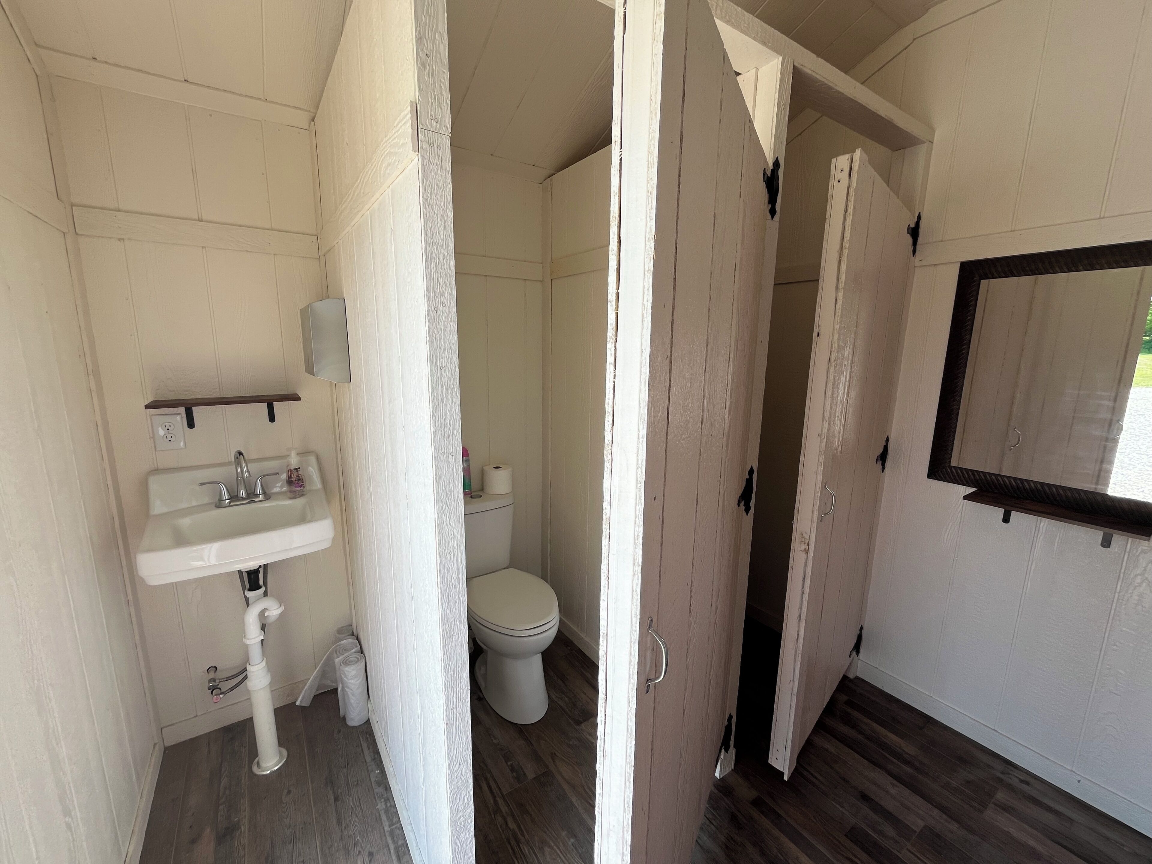 Shower, toilet paper