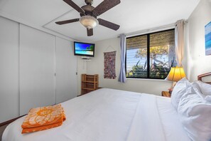 Comfortable bedroom made for slow mornings NAP-A24 - Napili Point | Oceanfront 2 BR, Sleeps 8 | Car Incl. w/ 6+ Nights | NAP ML-3920 by KBM (Lahaina)