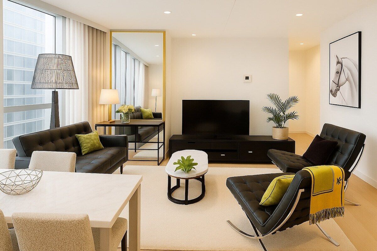 Apartment, City View | Living area