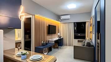 Apartment | Living area | 55-inch Smart TV with cable channels, Netflix, streaming services
