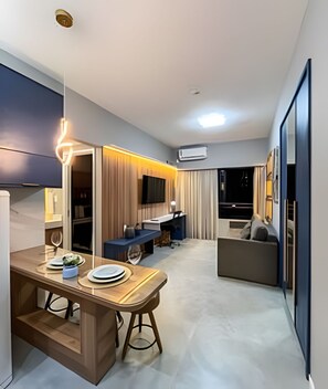 Apartment | Living area | 55-inch Smart TV with cable channels, Netflix, streaming services