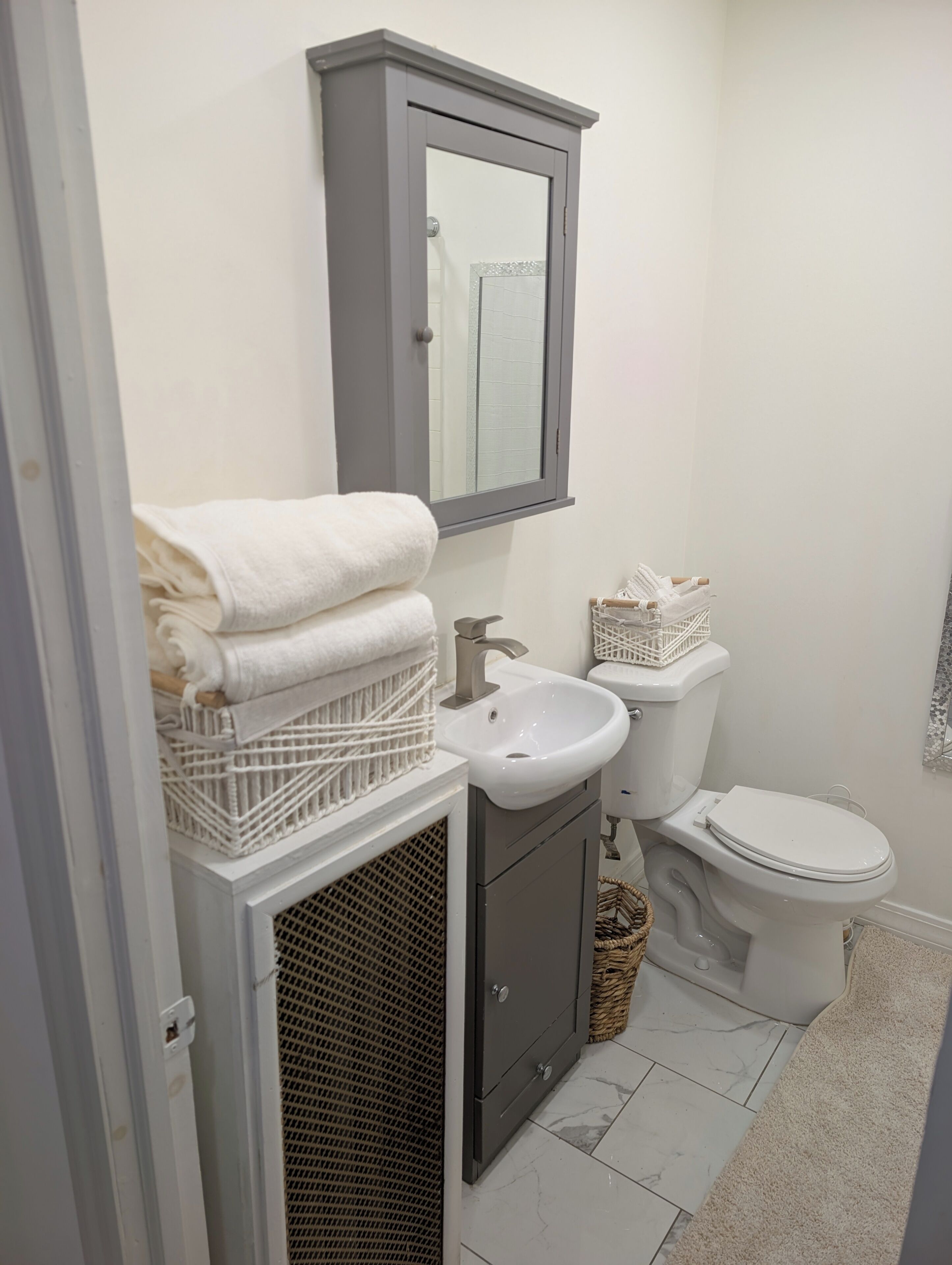 Towels, soap, toilet paper