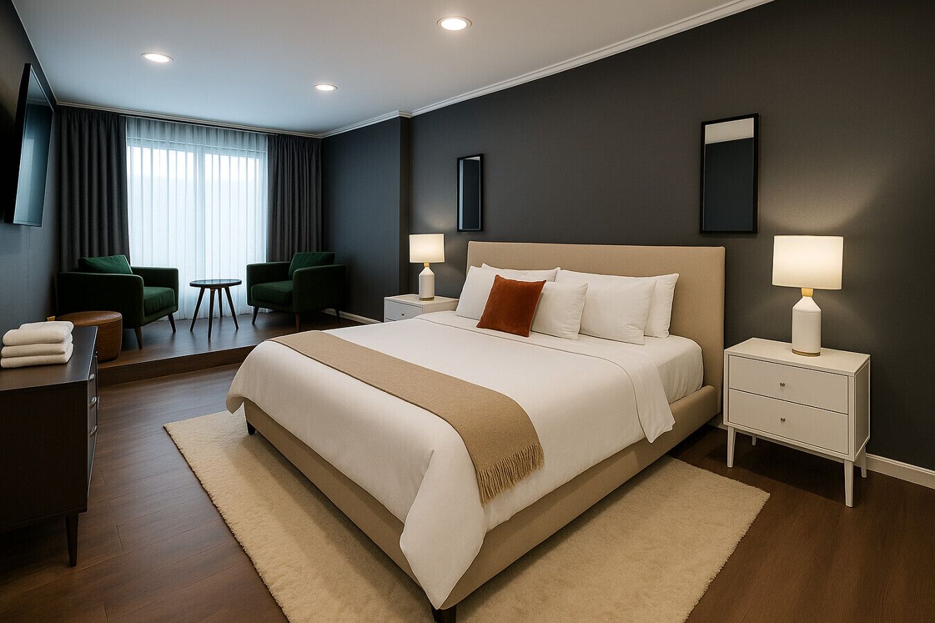 1 chambre, bureau, fer et planche à repasser, Wi-Fi