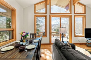 TV, fireplace - Mountain Sanctuary: Hot Tub, Sauna & 2.5 Acres, (Hailey)