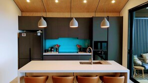 Private kitchen - Panorama Lookout | Brand New Spacious Winter Retreat with Ocean Views (Normanville)