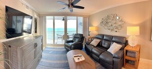 Smart TV, offices - Beach Villas 402 – Sunsets & Sandcastle Dreams - Beachfront 2/2 Sleeps 6 (Fort Myers Beach)