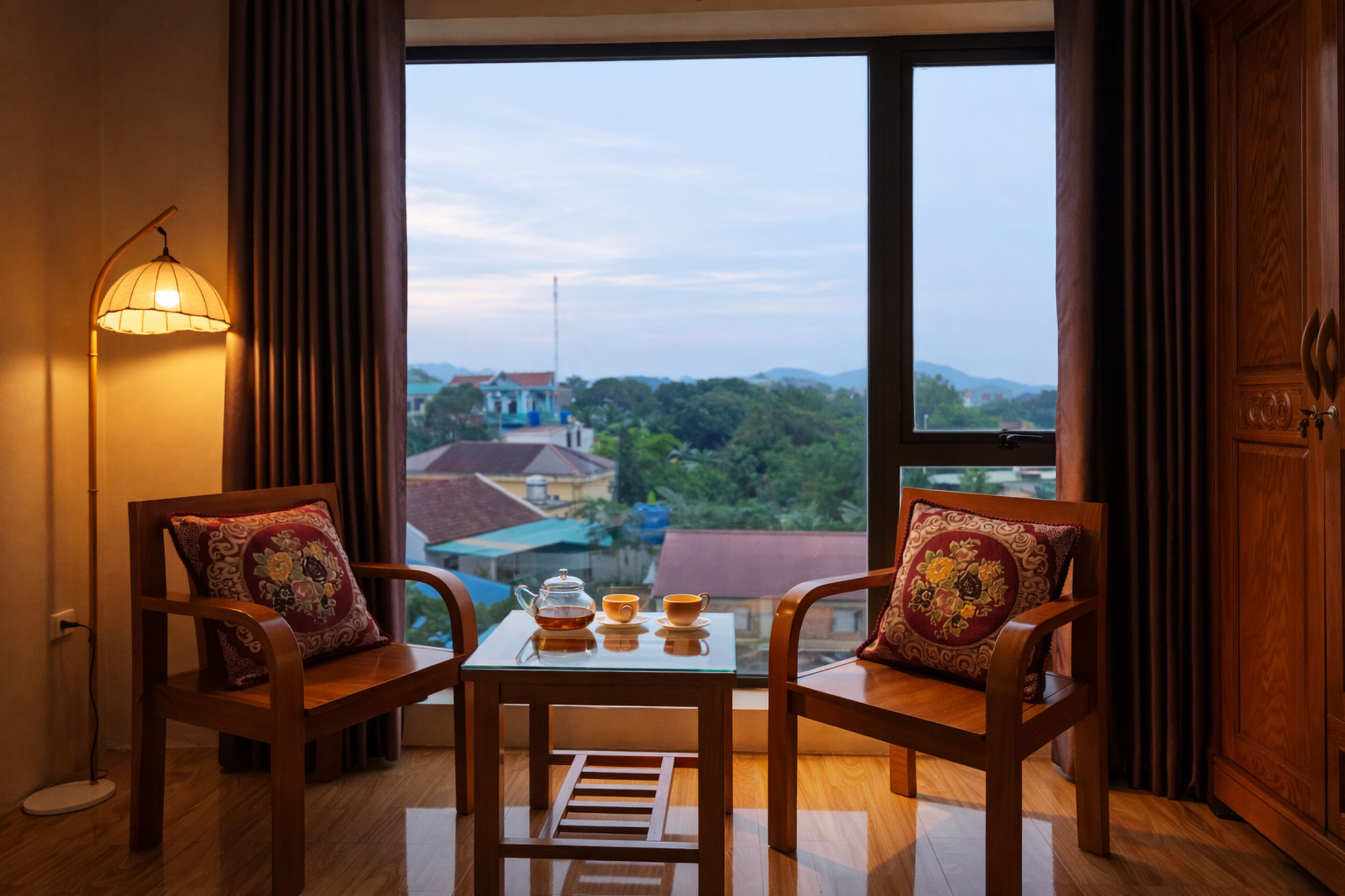 Family Triple Room, Multiple Beds, Air conditioning, Garden View | In-room dining