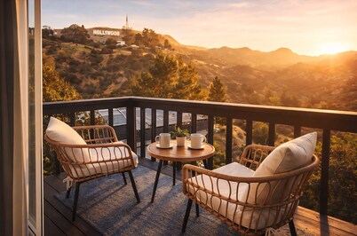 Balcony Views of the Hollywood Sign; 4BR/4BA Hillside Retreat w/ Game Room & Gym