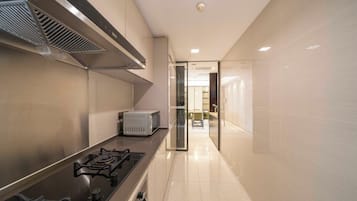 City View 3BR Serviced Residence - Perfect for Group Living | Private kitchenette | Fridge, microwave, stovetop, rice cooker