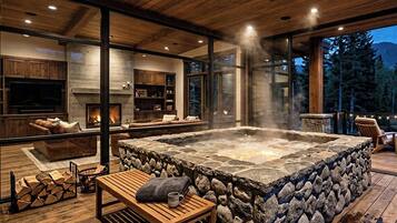 Indoor spa tub