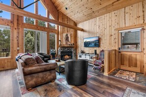 TV, fireplace, DVD player