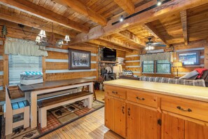Interior - Cozy log cabin just minutes from Sugar Mountain. Warm wood interiors, a covered hot tub perfect for winter nights, and easy access to Banner Elk and Beech Mountain. A welcoming retreat for relaxing, reconnecting, and enjoying the mountains year round (Sugar Mountain)