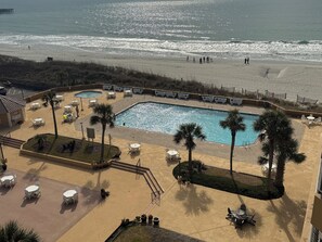 Outdoor pool - LOCATION, Location! Oceanfront 2 bed condo in desired Shore drive paradise bliss (Myrtle Beach)