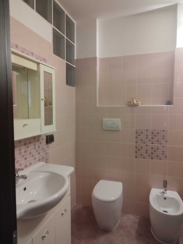 Séchoir à cheveux, serviettes fournies, savon, papier de toilette