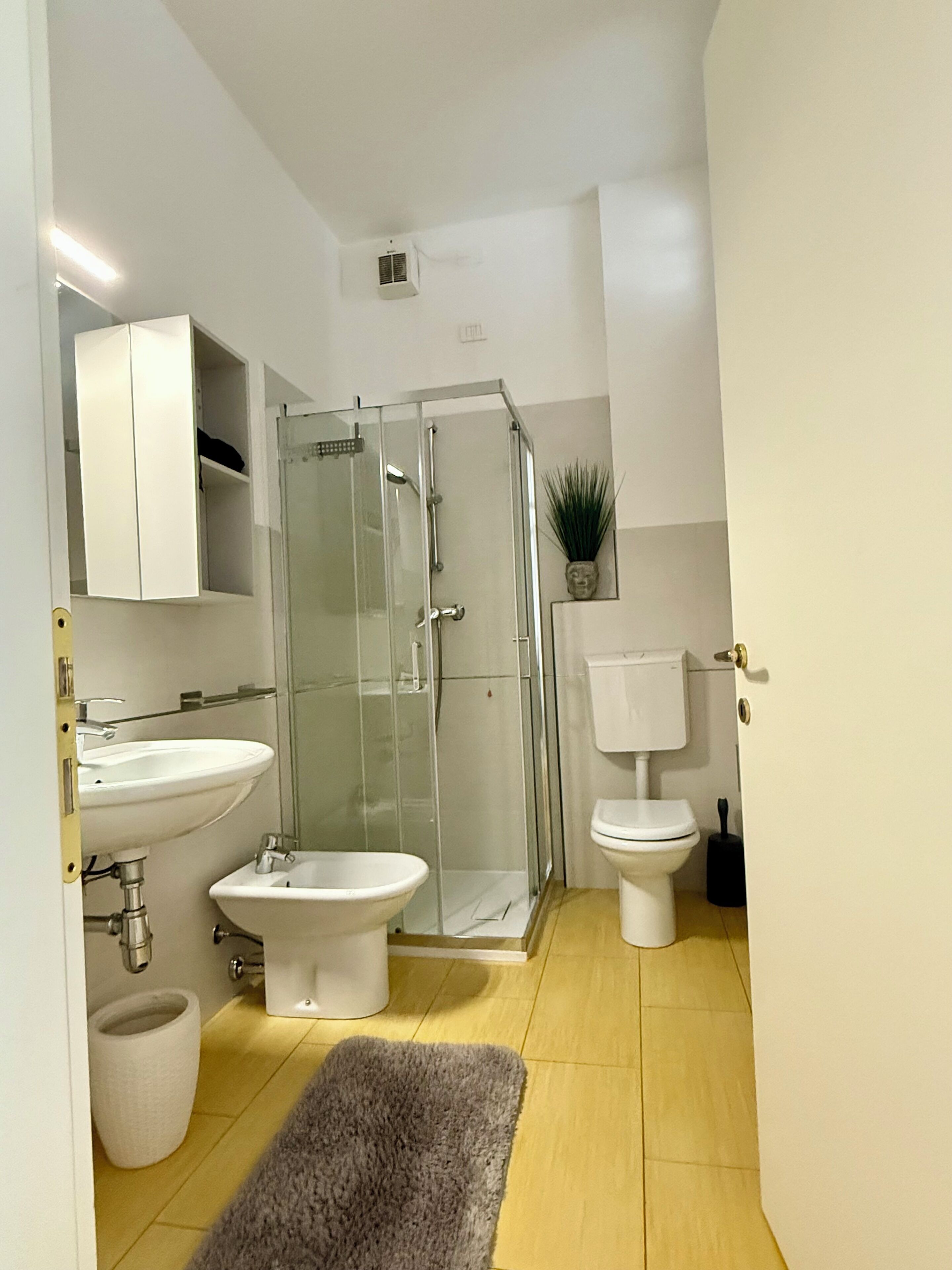 Shower, eco-friendly toiletries, hair dryer, bidet