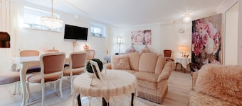 Apartment Glückliche Zeit 100sqm in the basement with billiard room & garden with terrace