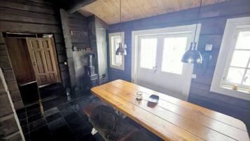 Cabin, 3 Bedrooms, Sauna | Dining