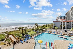Pool - Updated Ocean Front Condo- Sleeps 4! Great amenities! (Myrtle Beach)