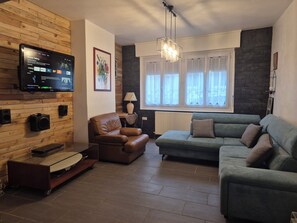 TV, DVD player, books