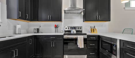 Microwave, oven, stovetop, dishwasher