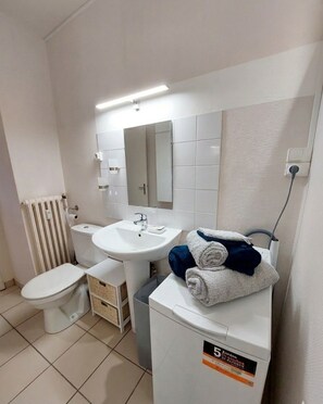 Hair dryer, towels, soap, shampoo - Le Cosy Gaillard, 3 stars. City view and private parking space. (Brive-la-Gaillarde)