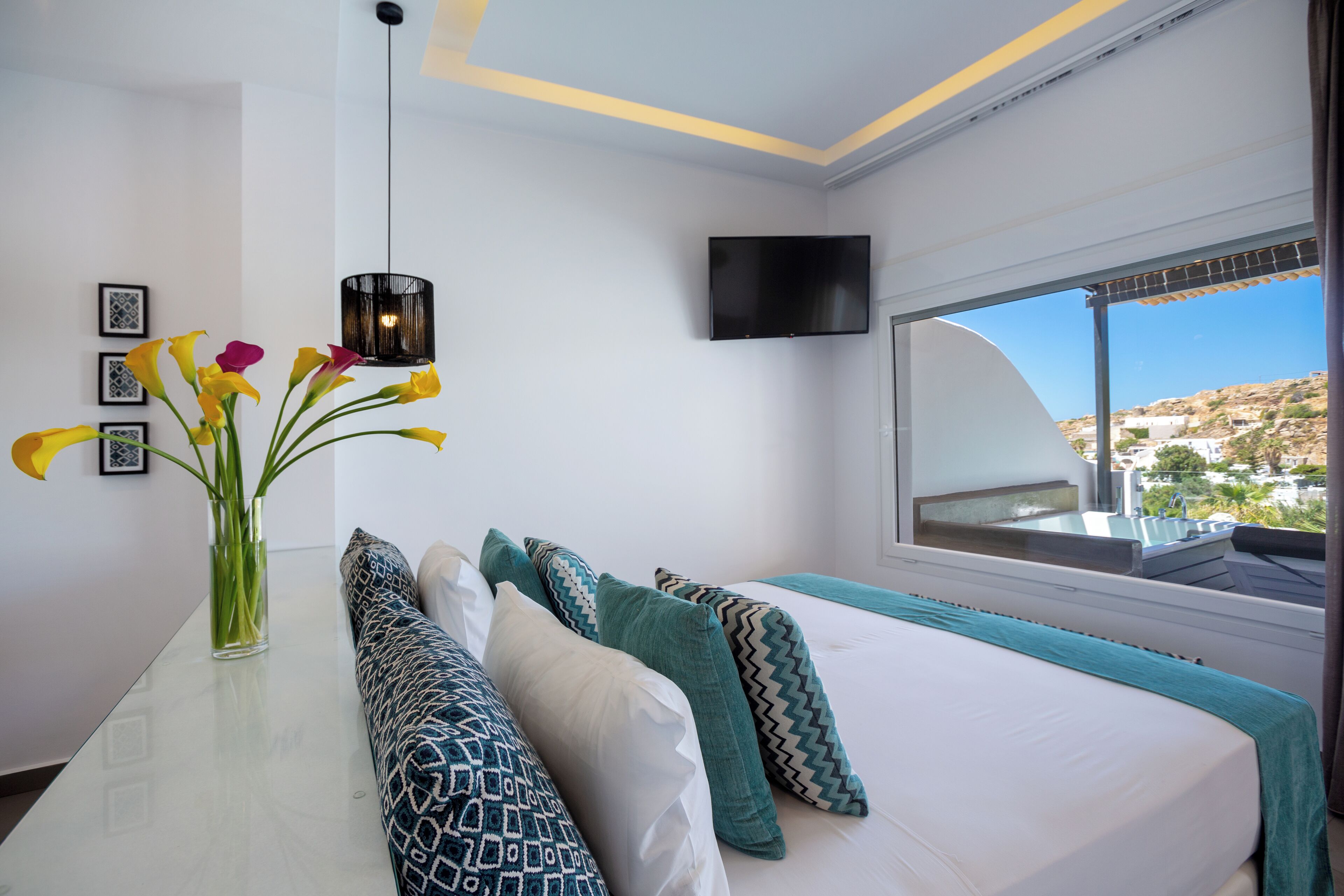 Deluxe Triple Room with Side Sea View & Outdoor Hot Tub