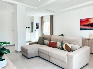 Villa, City View, Poolside | Living area