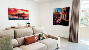 Villa, City View, Poolside | Living area