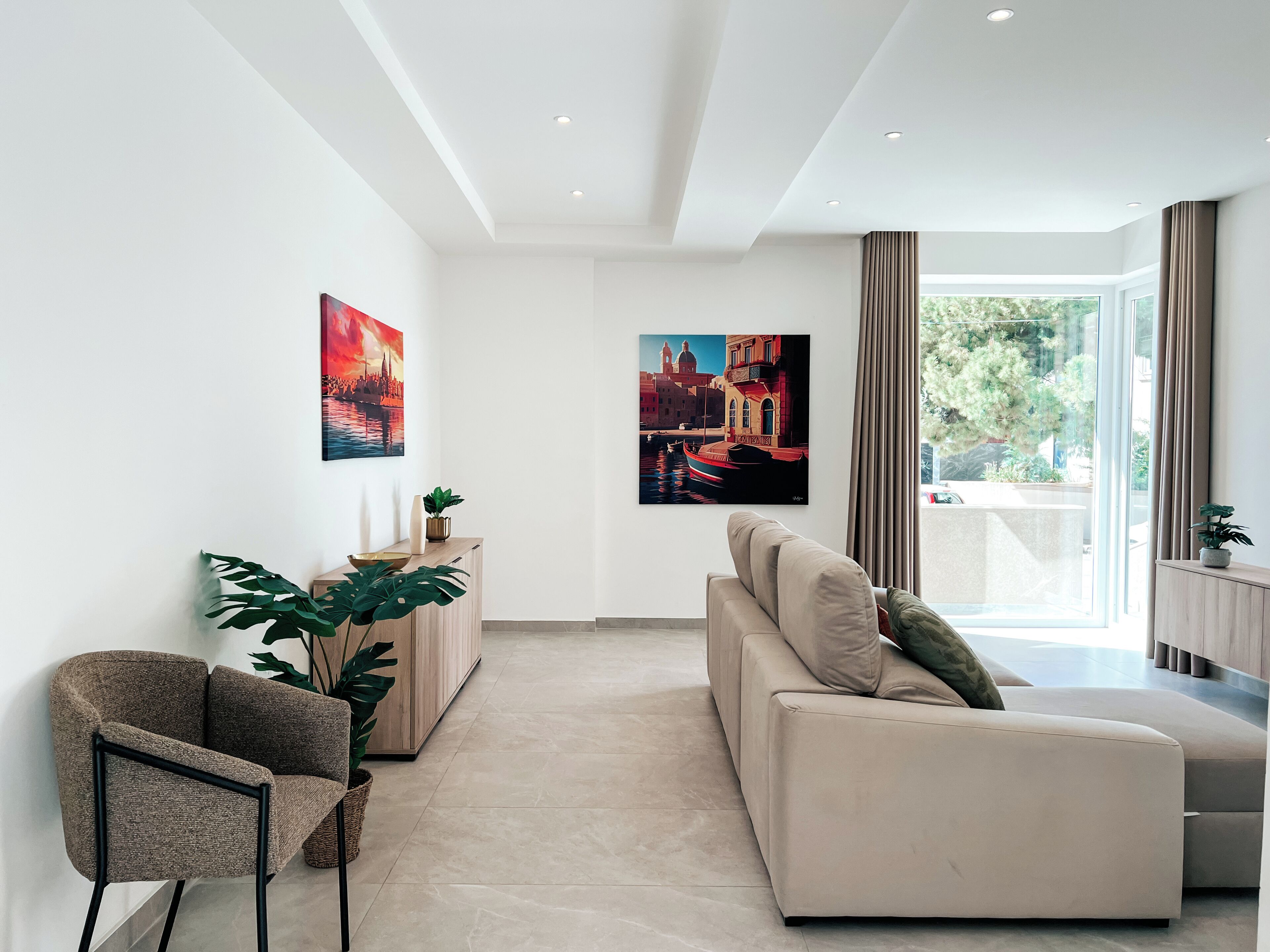 Villa, City View, Poolside | Living area