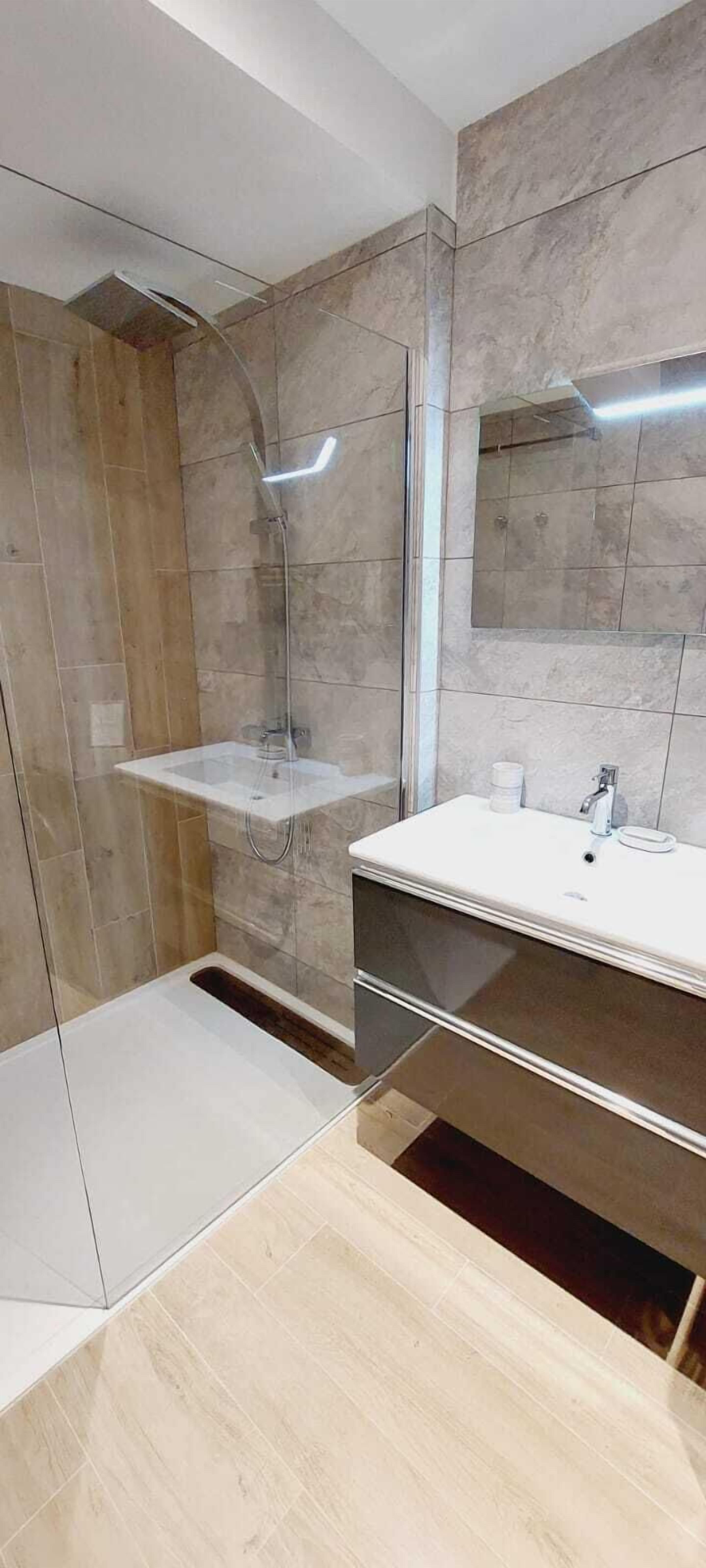 Shower, hair dryer