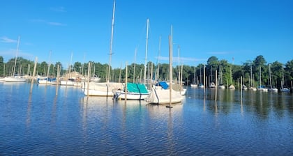 Floating Paradise. Houseboat in the middle of nature and river