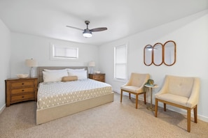5 bedrooms, desk, iron/ironing board, travel cot