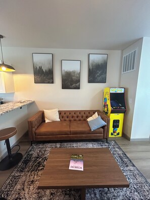 Living area - Spacious Modern Rawlins Apartment w/ PacMan Console, #2A (Rawlins)