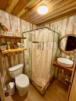 Shower, towels, toilet paper - Luxury 3BR Mountain Villa sleeps 8,  Heated Jacuzzi in Jarabacoa Adventure Hub (Jarabacoa)