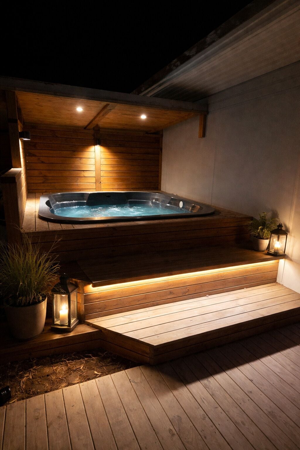 Outdoor spa tub
