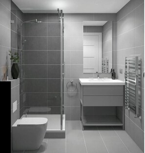 Suite studio exécutive | Salle de bain | Articles de toilette (gratuits), savon, shampooing, papier de toilette