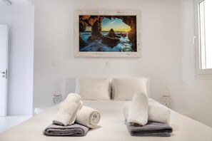 Family Apartment, Balcony, Partial Sea View | Iron/ironing board, free WiFi - Limani Lux Apartments (Karpathos)