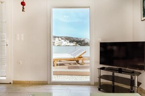 Family Apartment, Partial Sea View | Living area - Limani Lux Apartments (Karpathos)