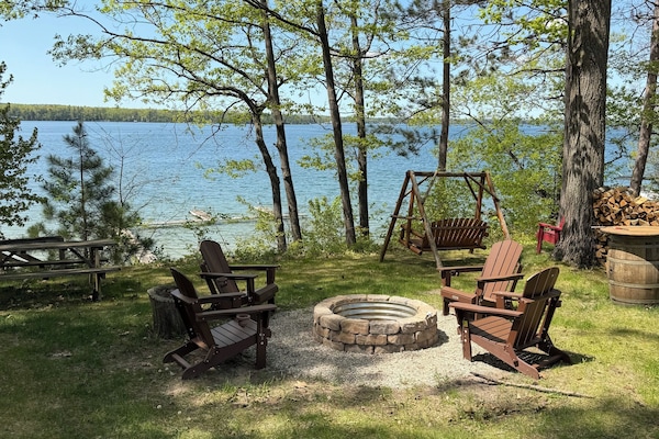 Two new large fire pits overlooking the lake