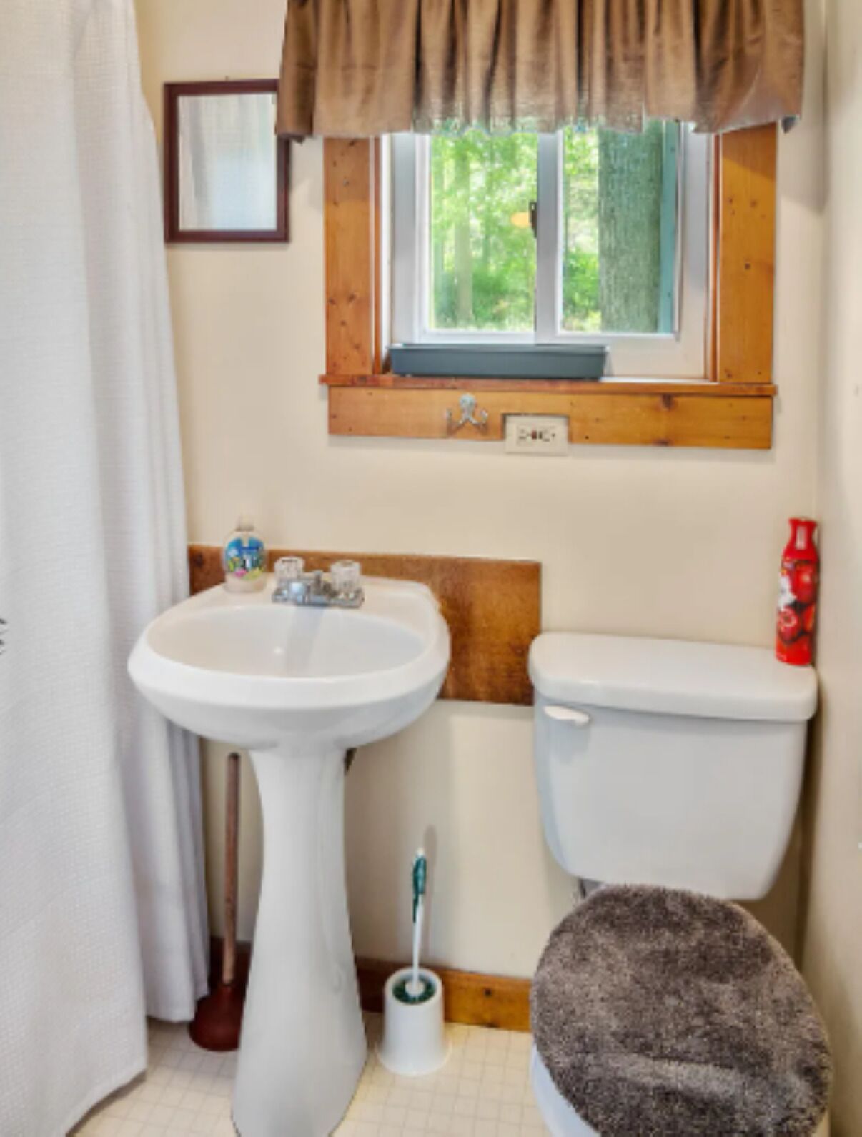 Shower, towels, soap, toilet paper