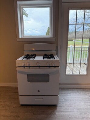 Microondas, horno y placa de cocina
