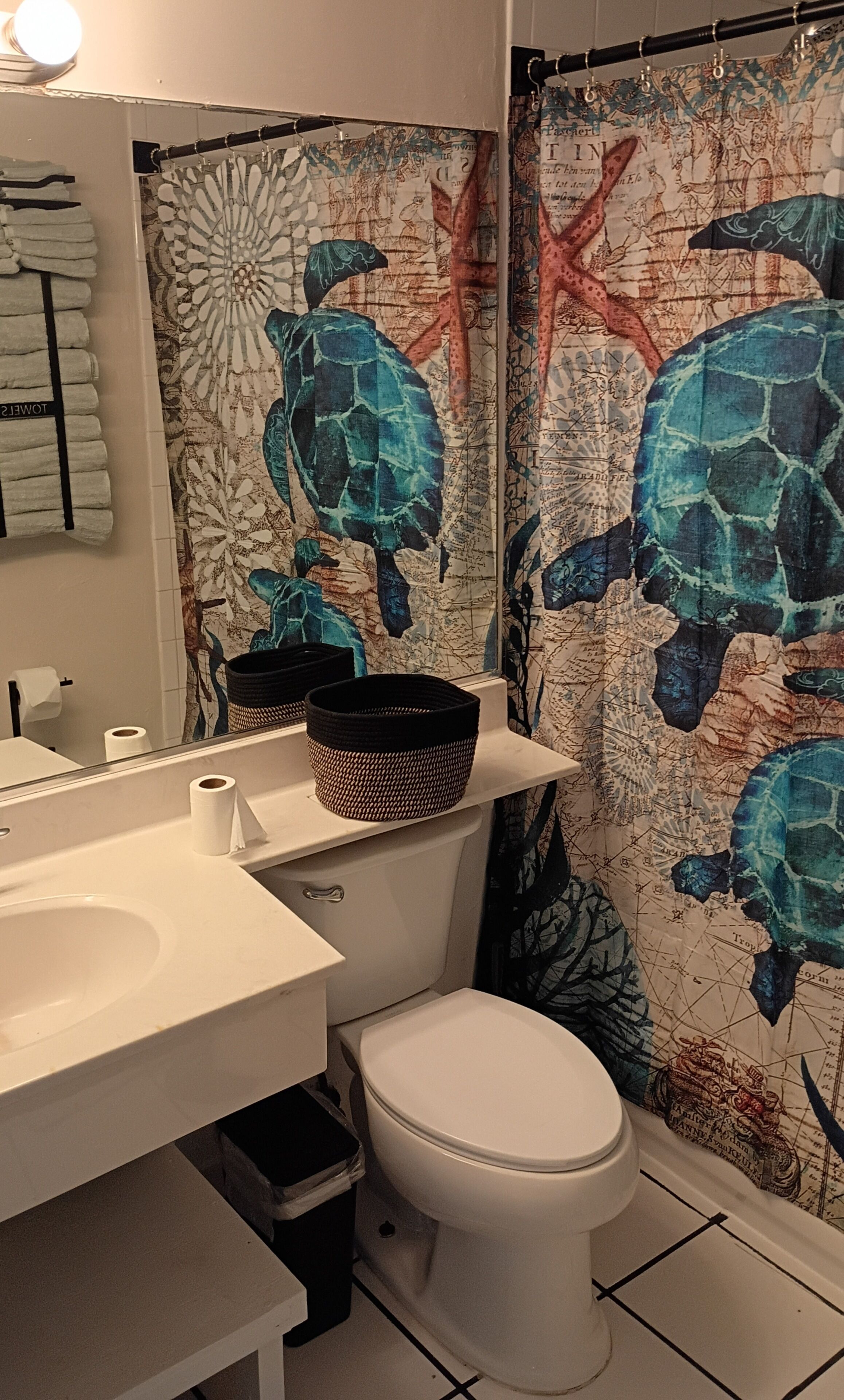 Towels, soap, toilet paper