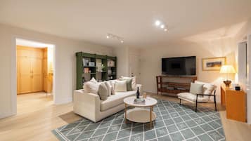 Lyxigt dubbelrum för 1 person - privat badrum - utsikt mot trädgården | Vardagsrum