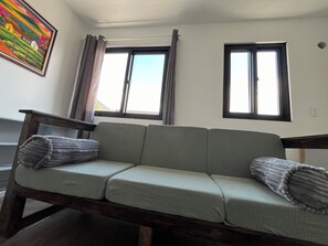 Living area - Lodging on the shore of Lake Atitlán (Panajachel)