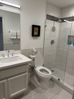 Shower, hair dryer, towels, soap - Arizona Biltmore area Premier 2-bedroom condo (Phoenix)