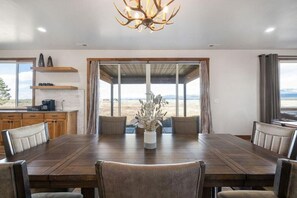 Dining - Sawtelle Shadow | Sleeps 22, Lake Access, Hot Tub, Yellowstone, Games, & More! (Island Park)