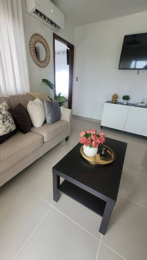 Living area - Elegant Pool-View Apartment Near Punta Cana Beach (Punta Cana)